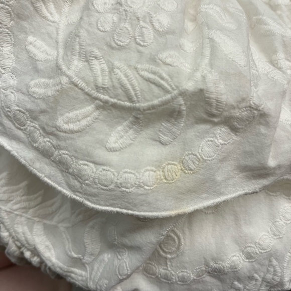 Madewell Embroidered White Apron Ruffle Dress Cottagecore Summer - Picture 7 of 8